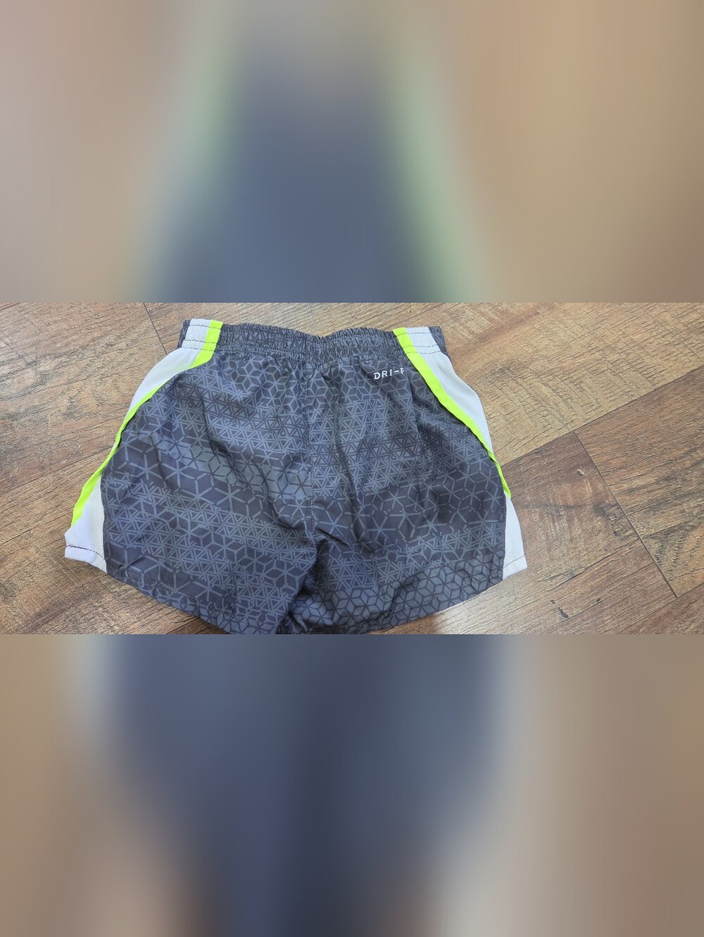 Girl's Nike Black Geometric Athletic Shorts with Neon Accent